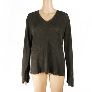 Vintage Gay Giano Knit Long Sleeve Slate Pale Green Grey Sweater Top